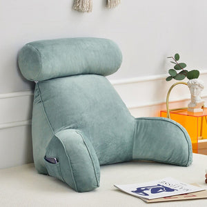 Reading Pillow Bed Rest  with Detachable Neck Roll Armsr Couch-Backrest Reading Pillow Adult Backrest